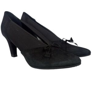 Vintage Prevata Black Suede with Bow 3” Heels